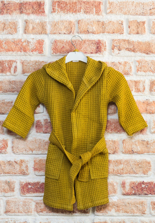 Massall WAFFLE I Mustard I Kid/Baby Bathrobe - Massall